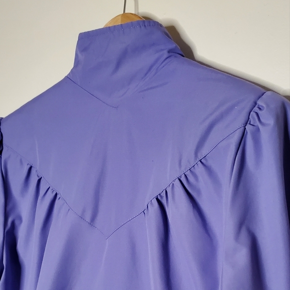 Periwinkle Purple Lightweight Vintage 80s Athletic Jacket with Angular Accents - Picture 11 of 15